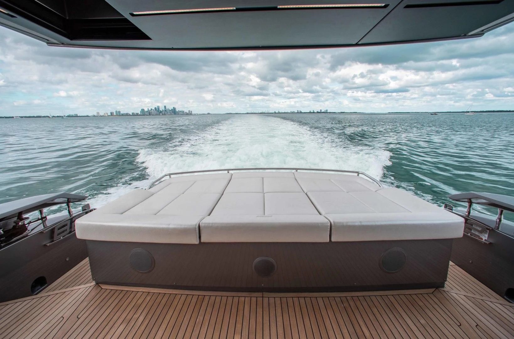 a boat on a deck aboard AFRICAN WILD DOG Yacht for Sale