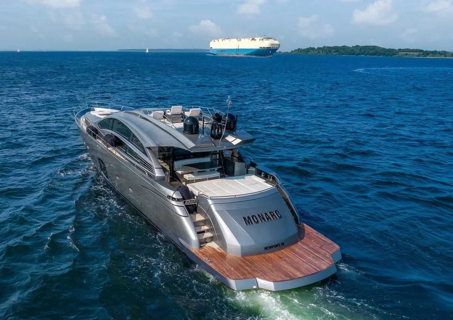a boat in the water aboard AFRICAN WILD DOG Yacht for Sale