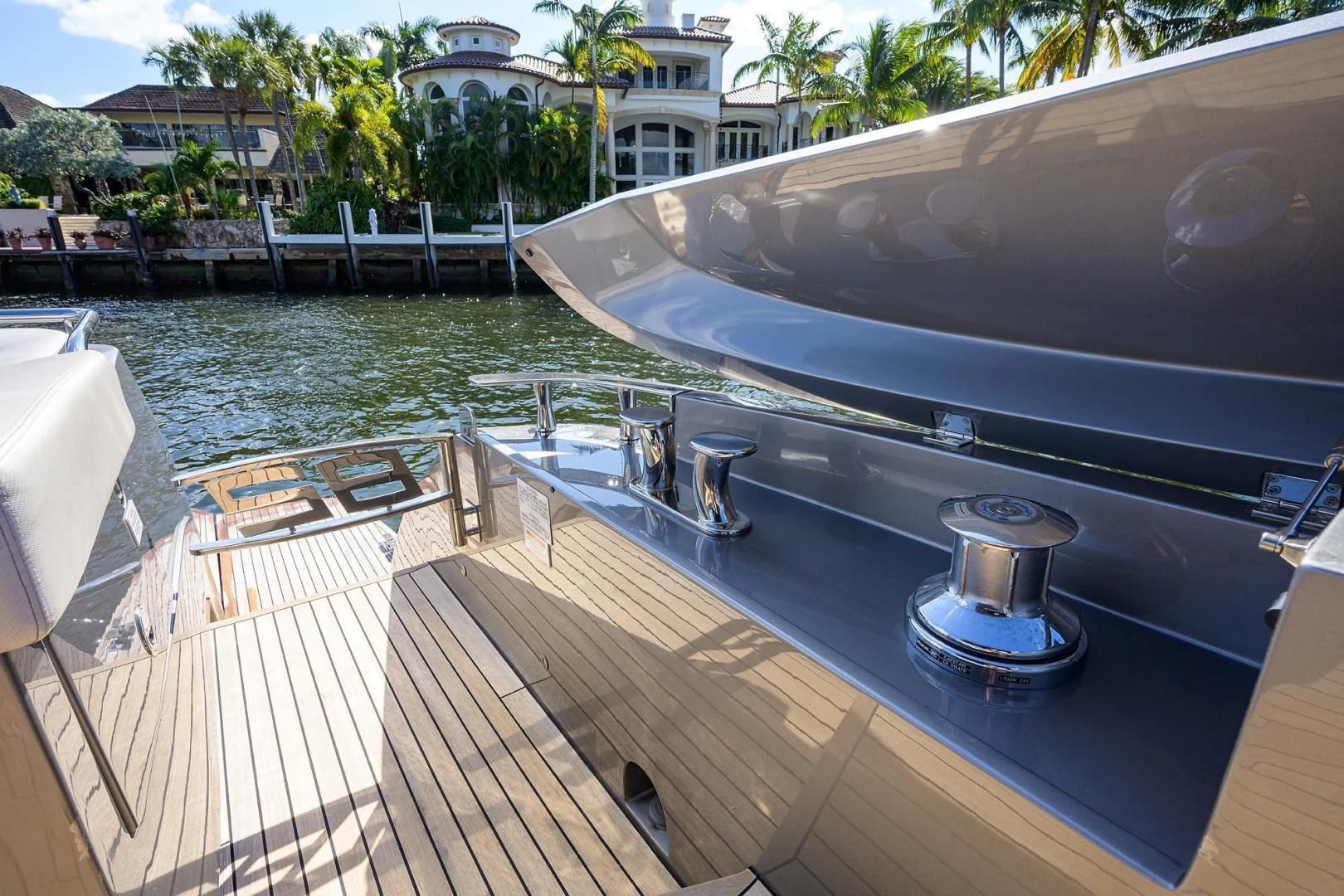 a deck with a large water slide aboard AFRICAN WILD DOG Yacht for Sale