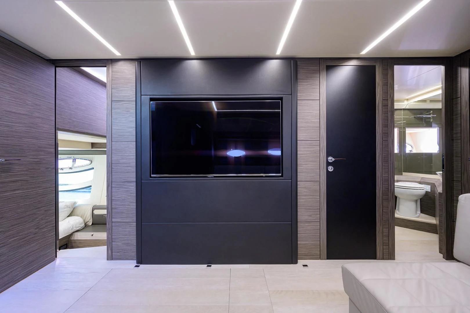 a modern looking bathroom aboard AFRICAN WILD DOG Yacht for Sale