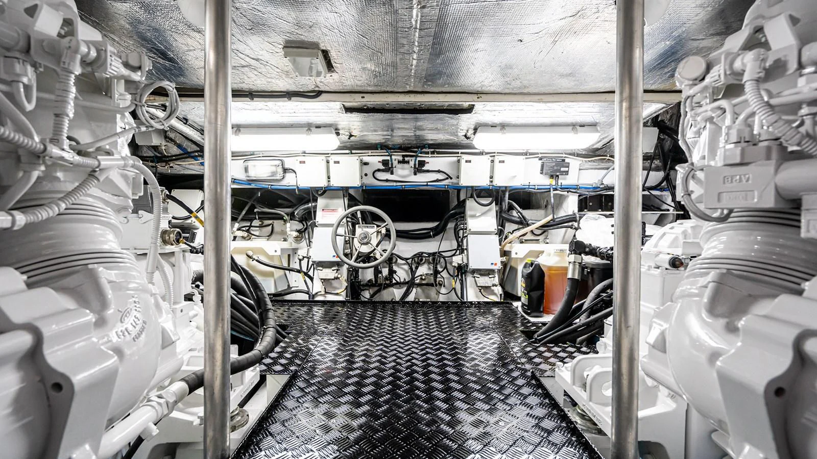 a large room with machinery aboard NORMA JEAN Yacht for Sale