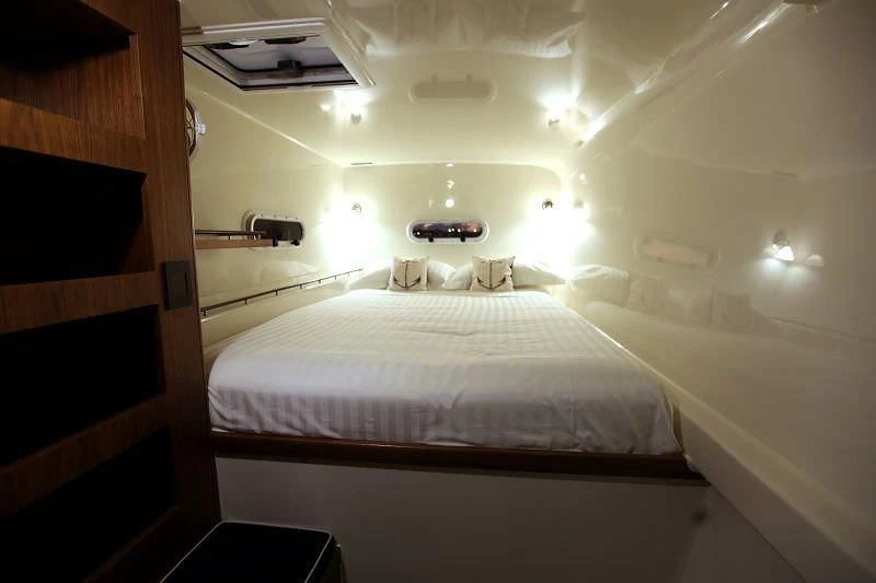 a room with two beds aboard SLIM Yacht for Charter