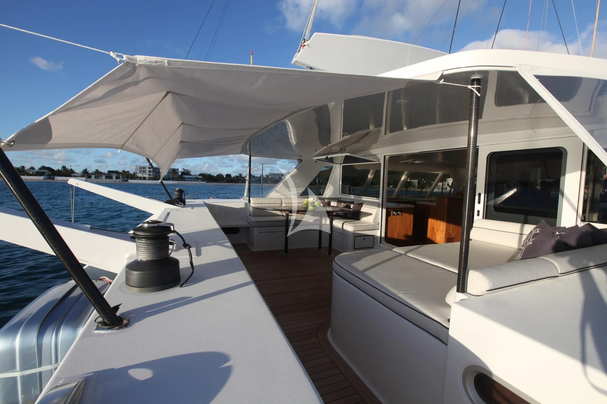a boat on the water aboard SLIM Yacht for Charter