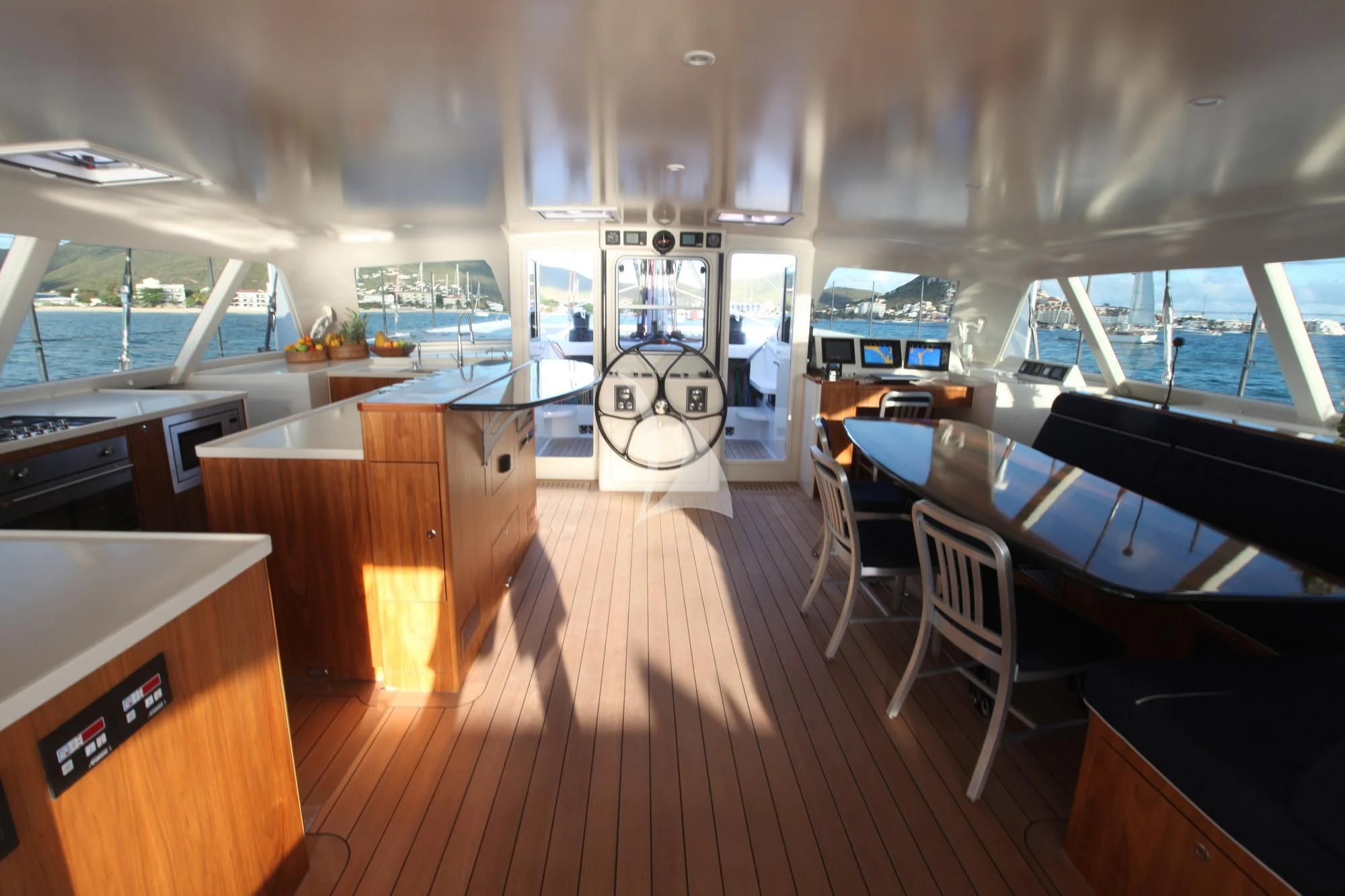 inside of a boat aboard SLIM Yacht for Charter