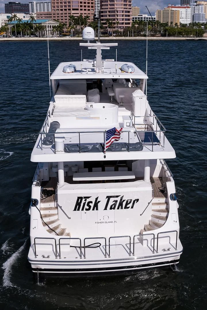 a boat on the water aboard RISK TAKER Yacht for Charter