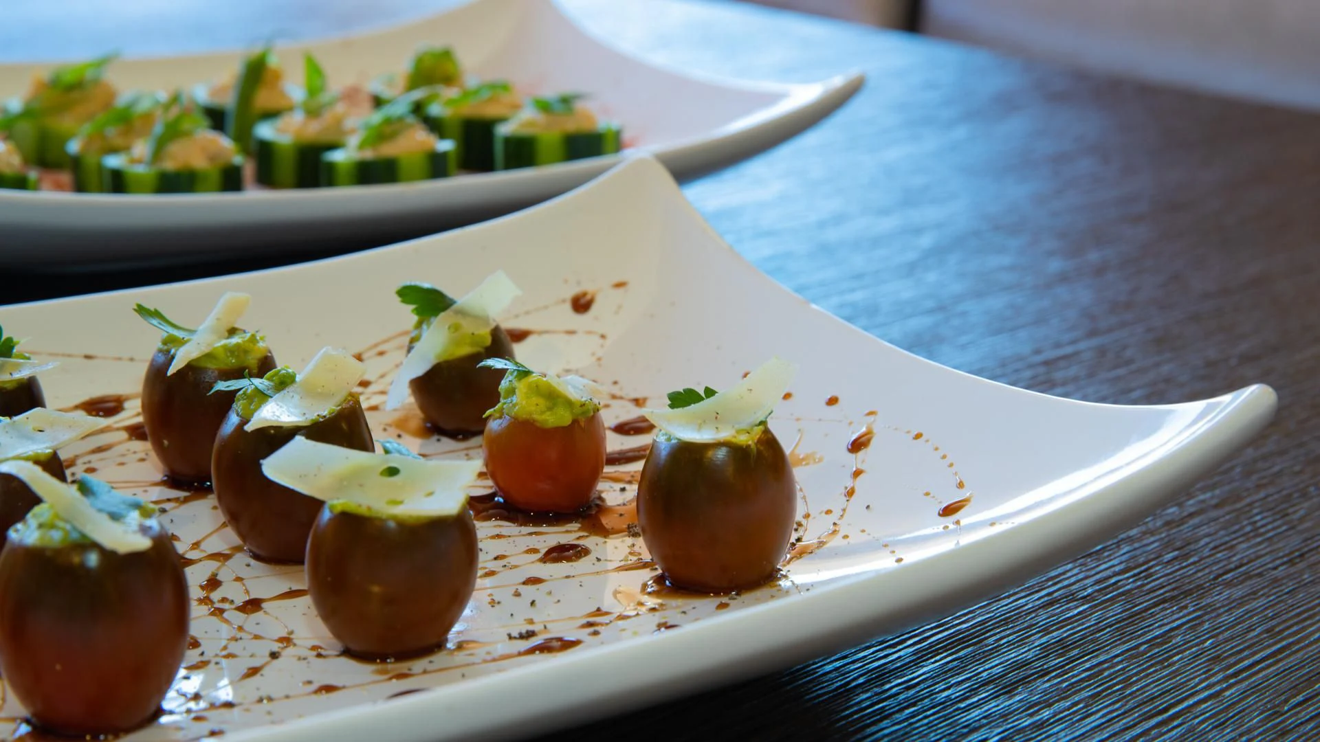 a plate of food aboard RISK TAKER Yacht for Charter