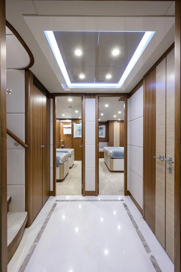 a bathroom with a large bathtub aboard RISK TAKER Yacht for Charter