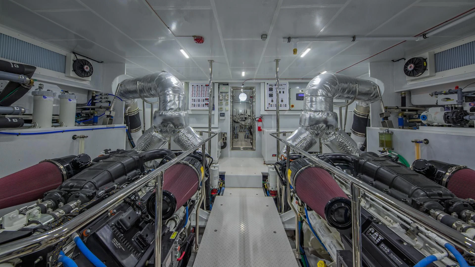 a room with machinery aboard RISK TAKER Yacht for Charter