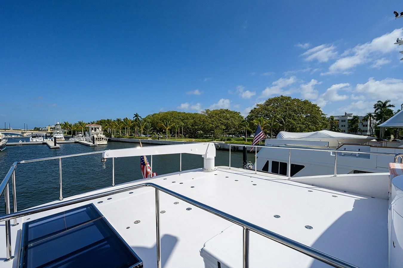 a person walking on a boat aboard RISK TAKER Yacht for Charter