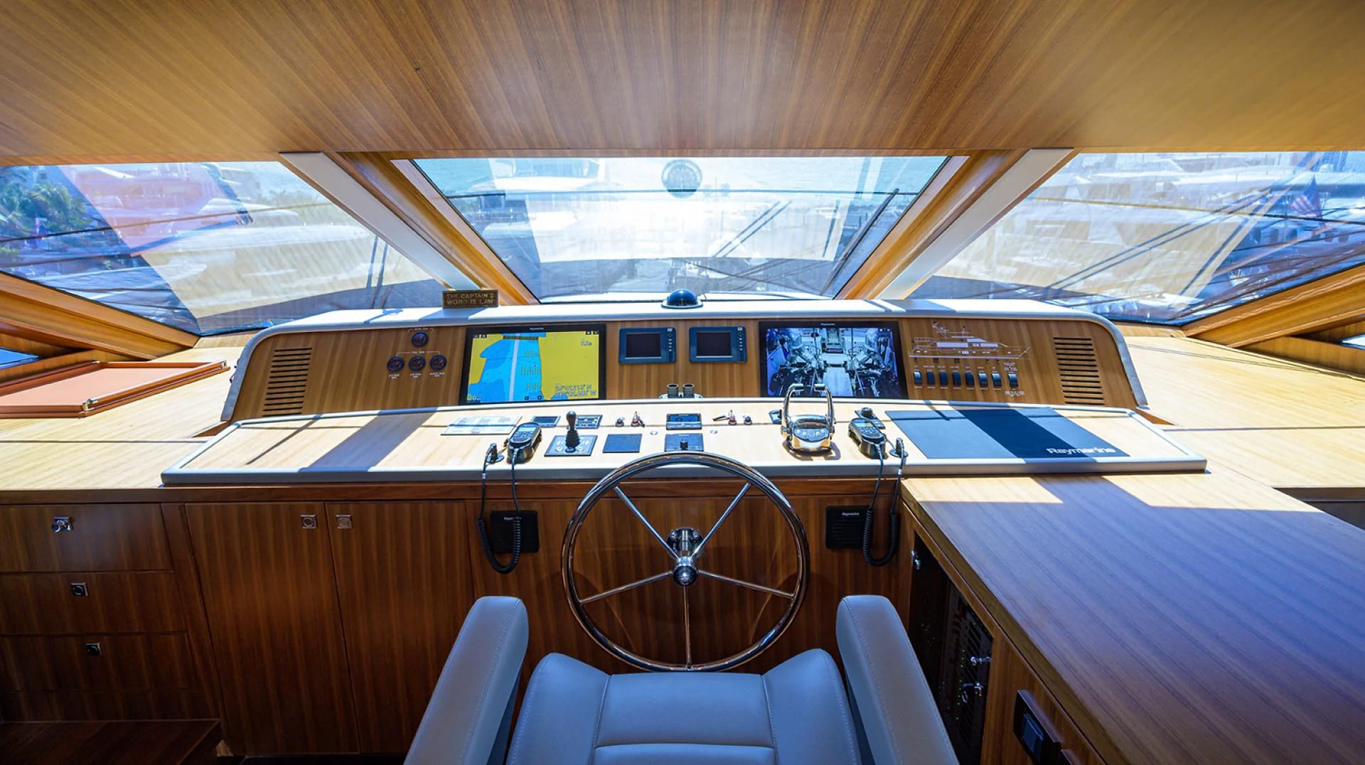 a large boat in a large body of water aboard RISK TAKER Yacht for Charter