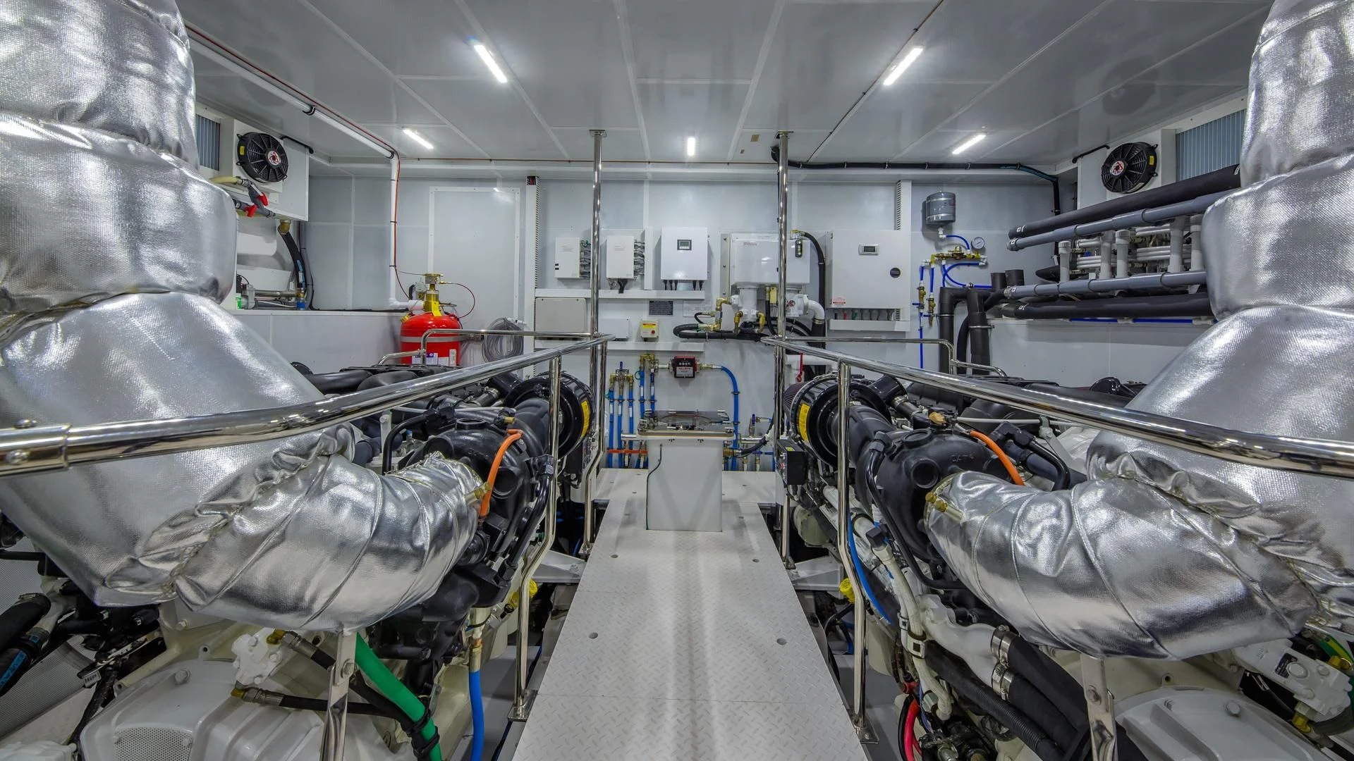 a room with machinery aboard RISK TAKER Yacht for Charter