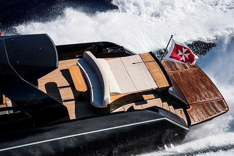 a space ship in the clouds aboard CARA MONTANA Yacht for Sale