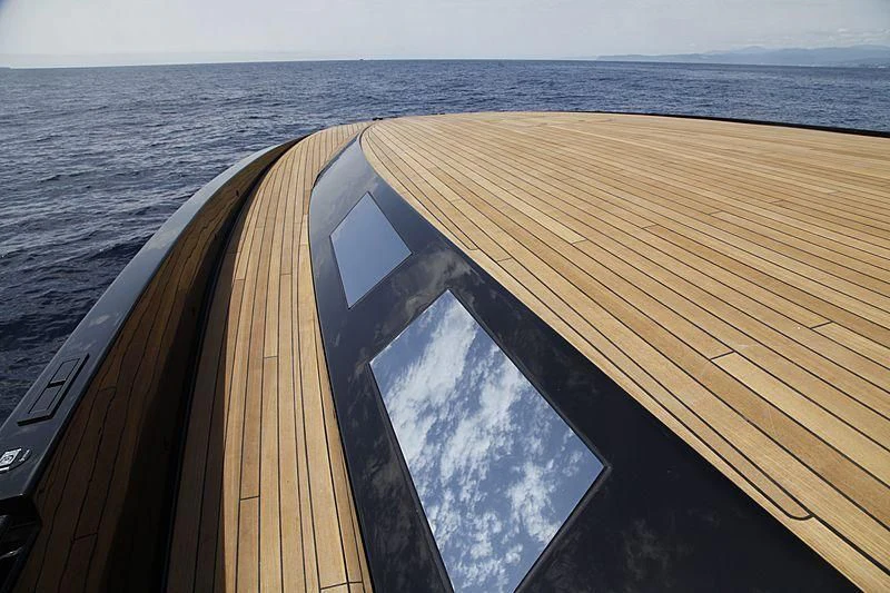 a large wooden boat on the water aboard CARA MONTANA Yacht for Sale