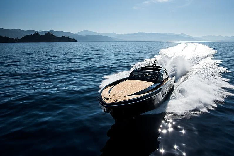 a boat on the water aboard CARA MONTANA Yacht for Sale