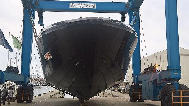 a large container with a large black tube on top aboard CARA MONTANA Yacht for Sale