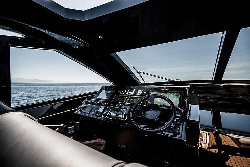 the inside of a car aboard CARA MONTANA Yacht for Sale
