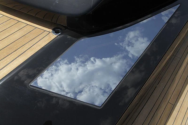 a view of clouds from a window aboard CARA MONTANA Yacht for Sale