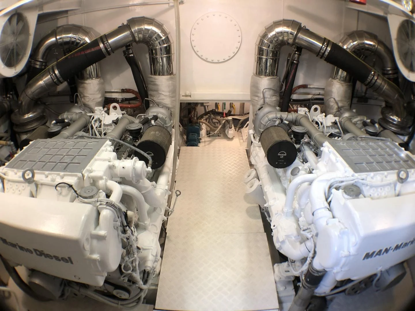 a room with machinery aboard LADY J II Yacht for Sale