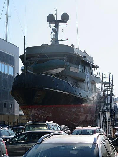 a large ship docked aboard SAN GENNARO Yacht for Sale