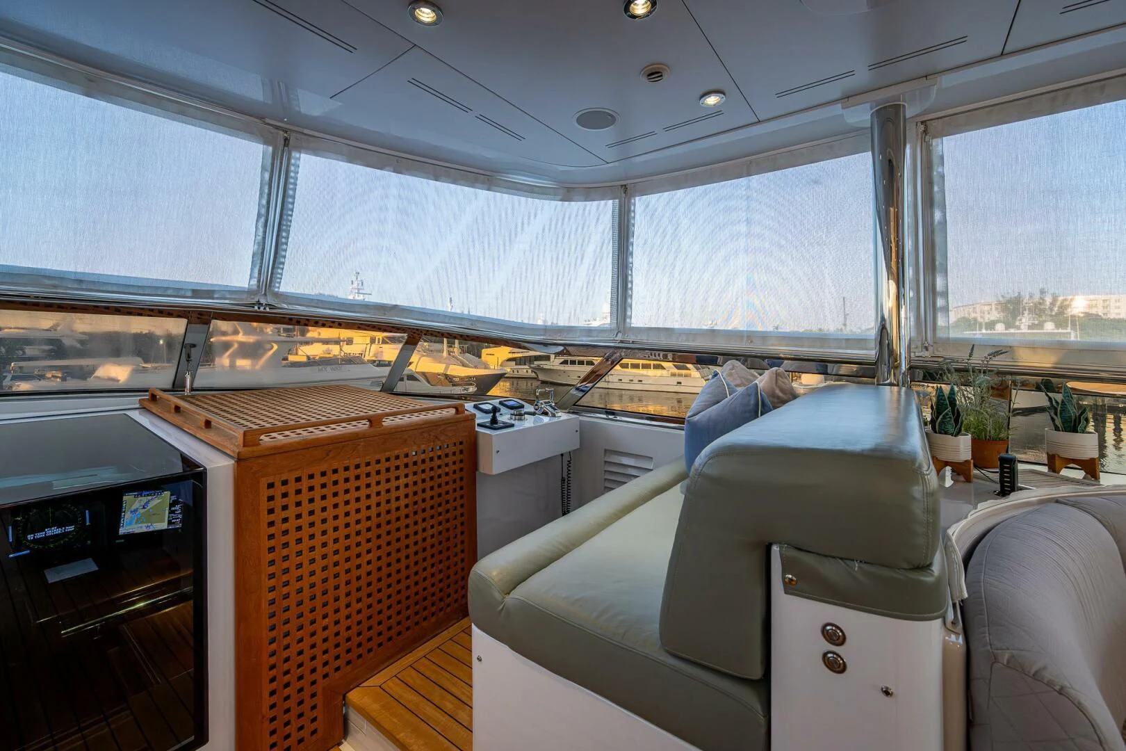 inside of a car aboard KASHMIR Yacht for Charter