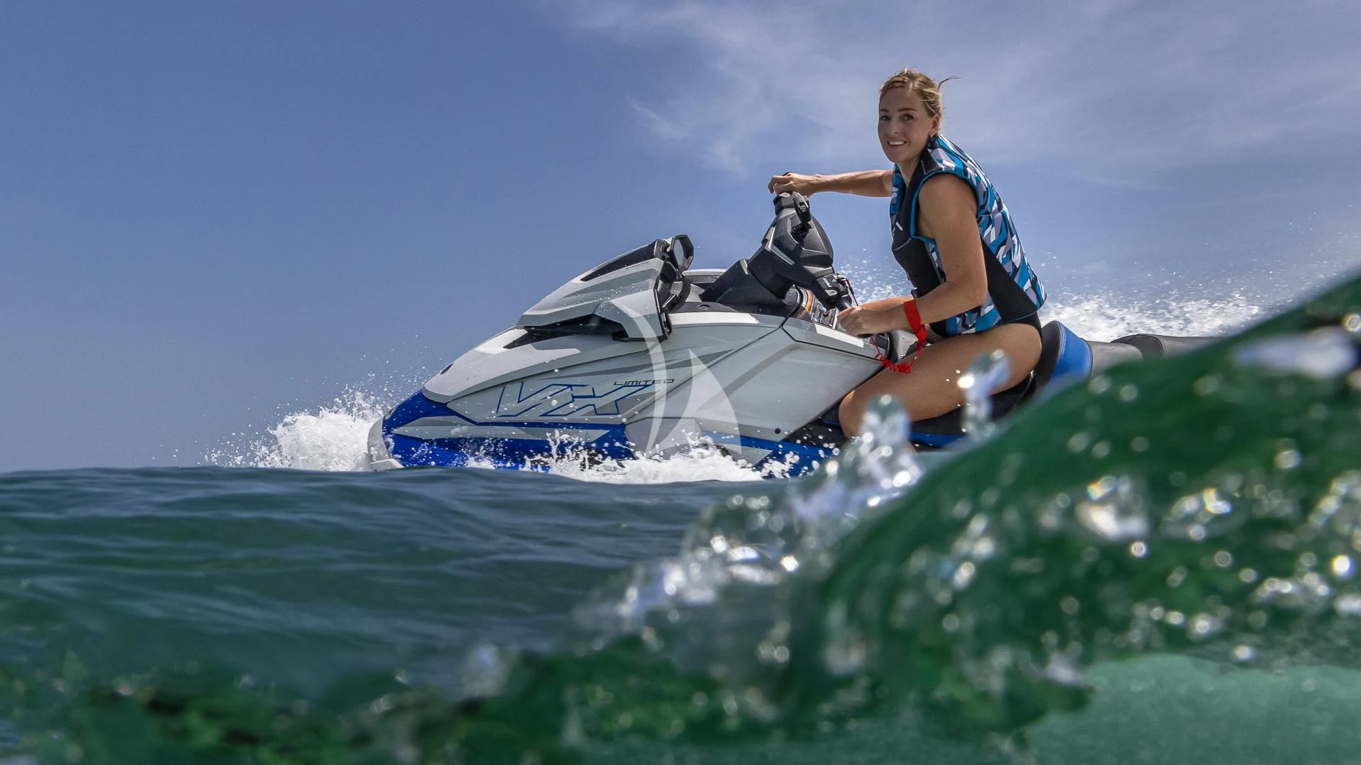 a man on a jet ski aboard KASHMIR Yacht for Charter