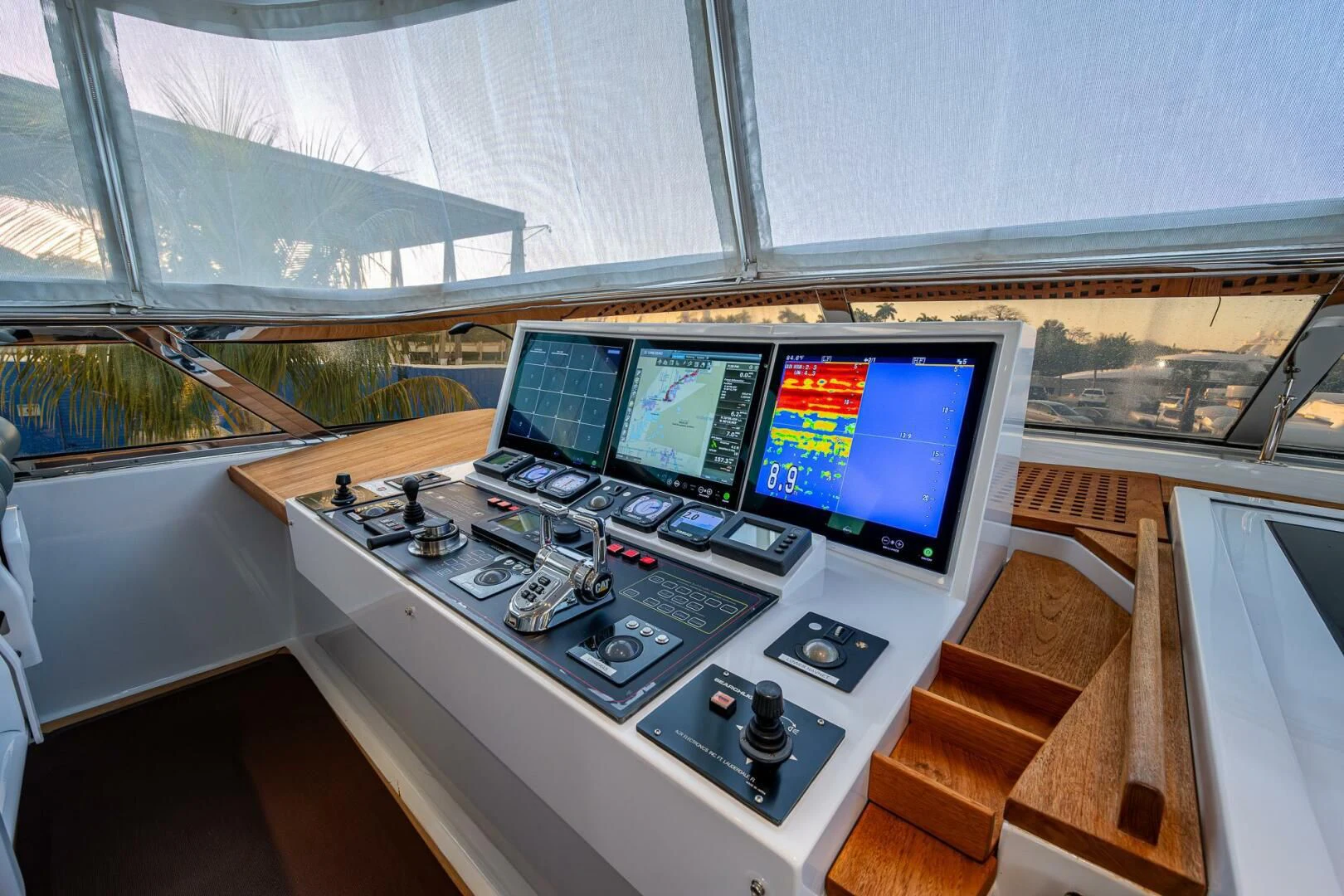 a control panel in a boat aboard KASHMIR Yacht for Charter
