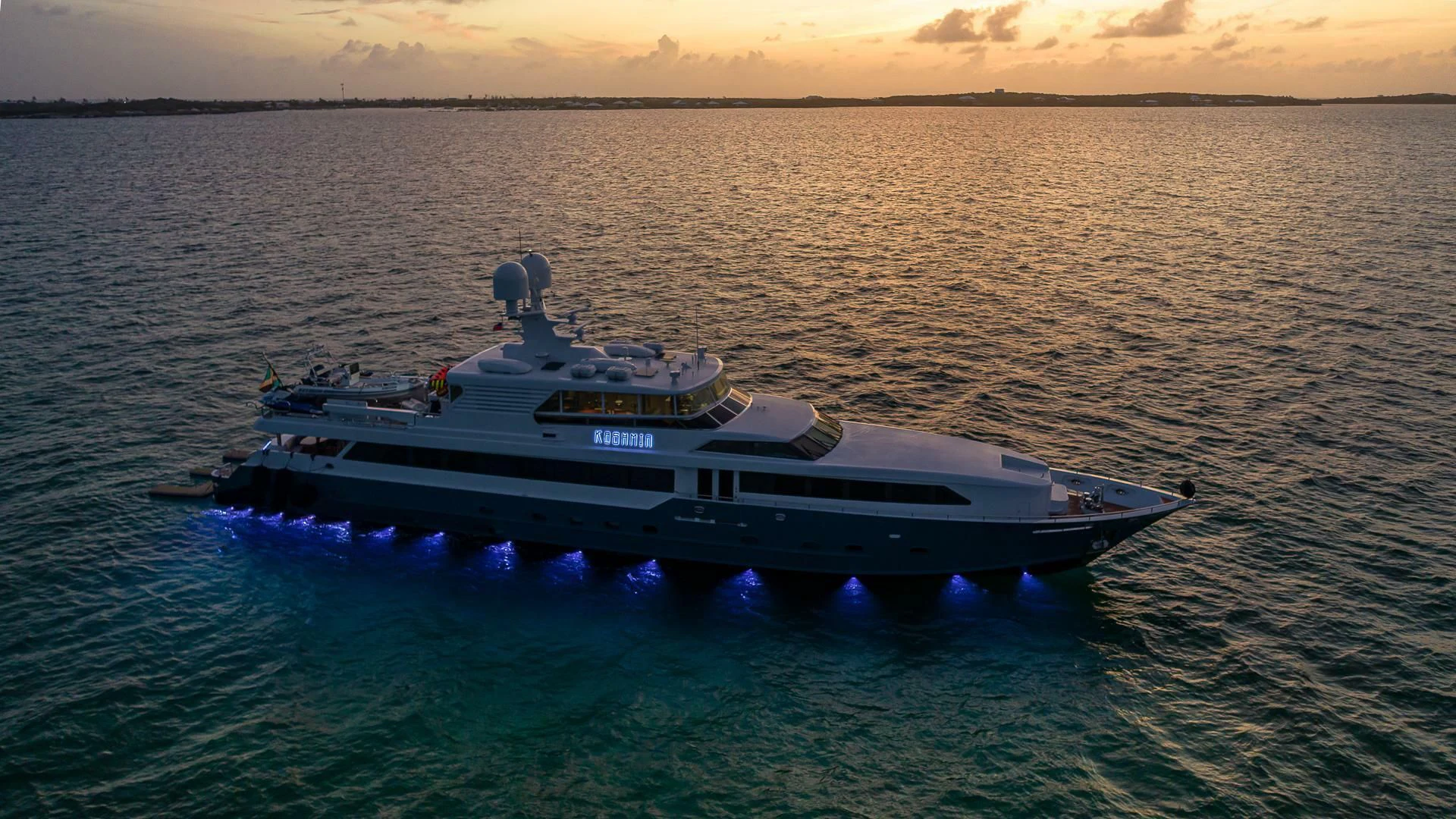 a boat in the water aboard KASHMIR Yacht for Charter