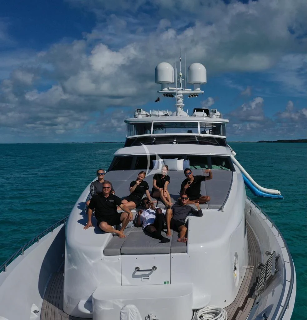 a group of people on a boat aboard KASHMIR Yacht for Charter