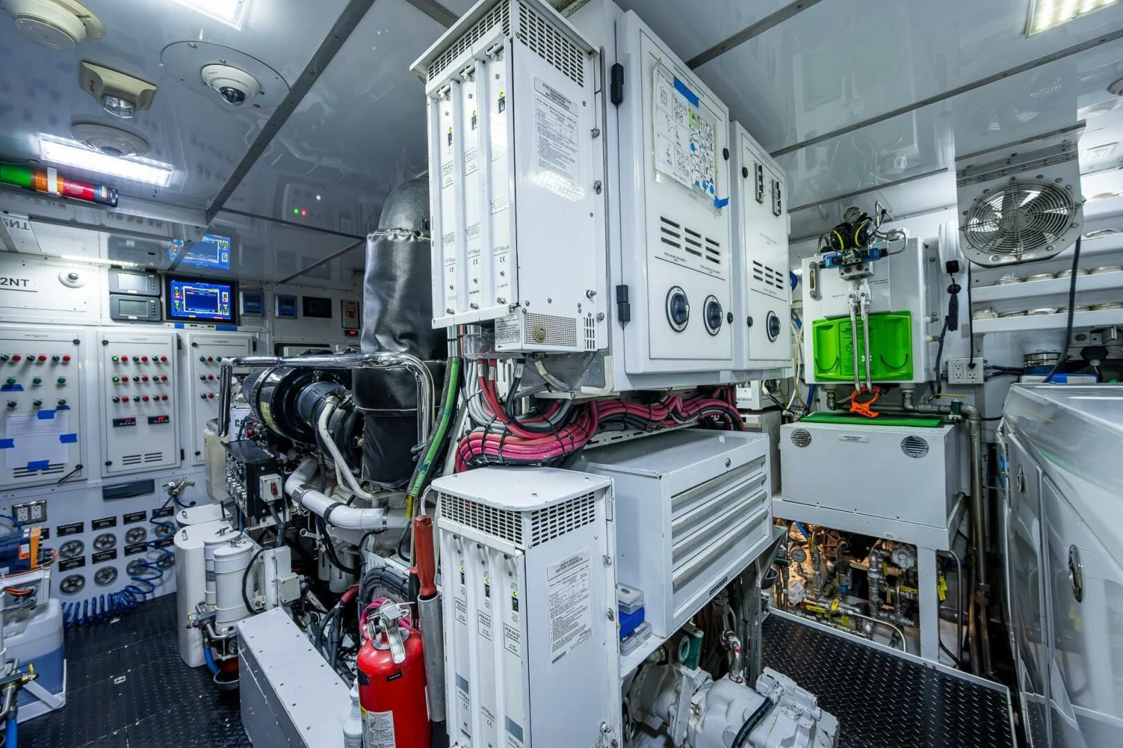 a room with several machines aboard KASHMIR Yacht for Charter