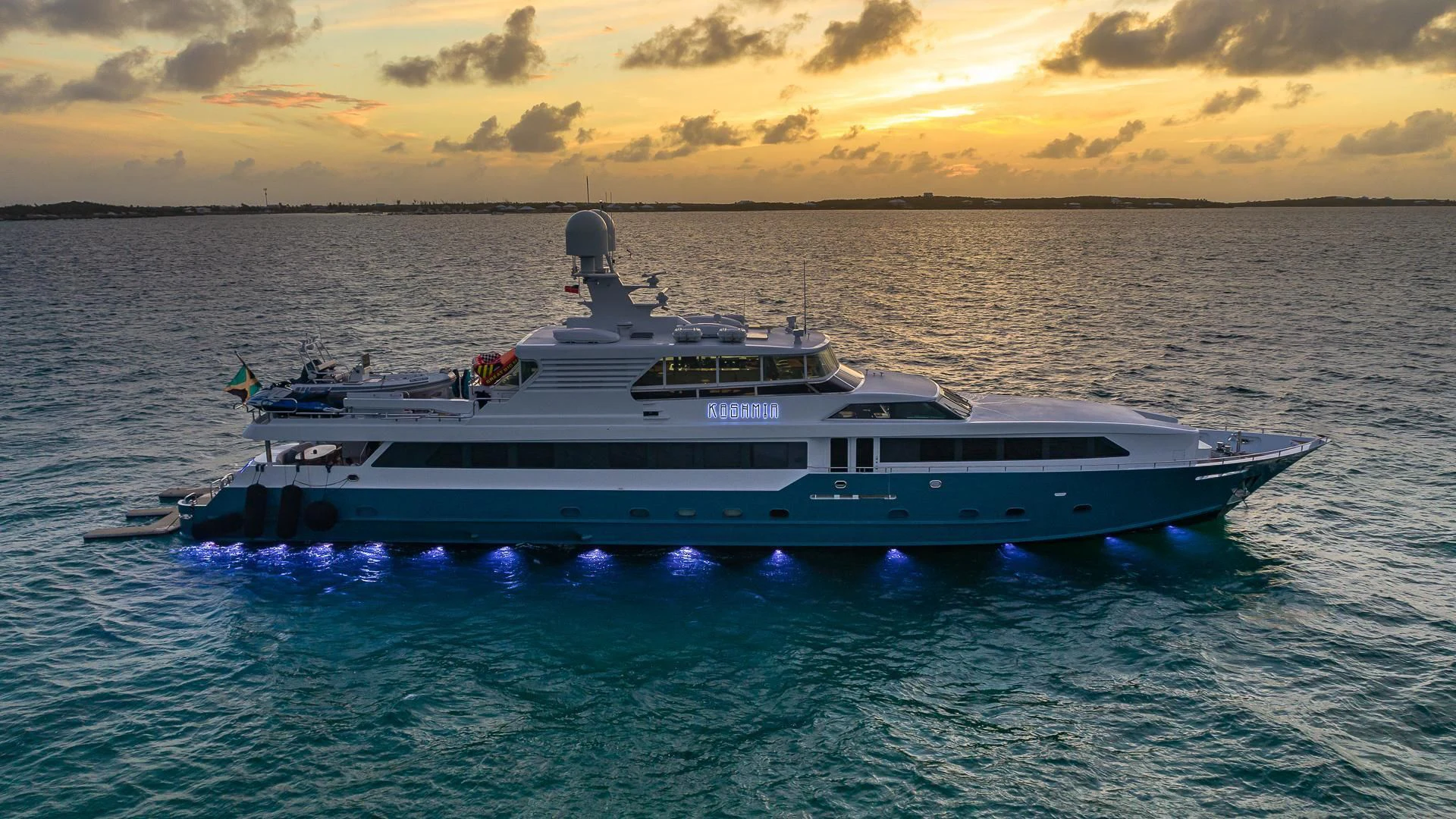 a boat in the water aboard KASHMIR Yacht for Charter