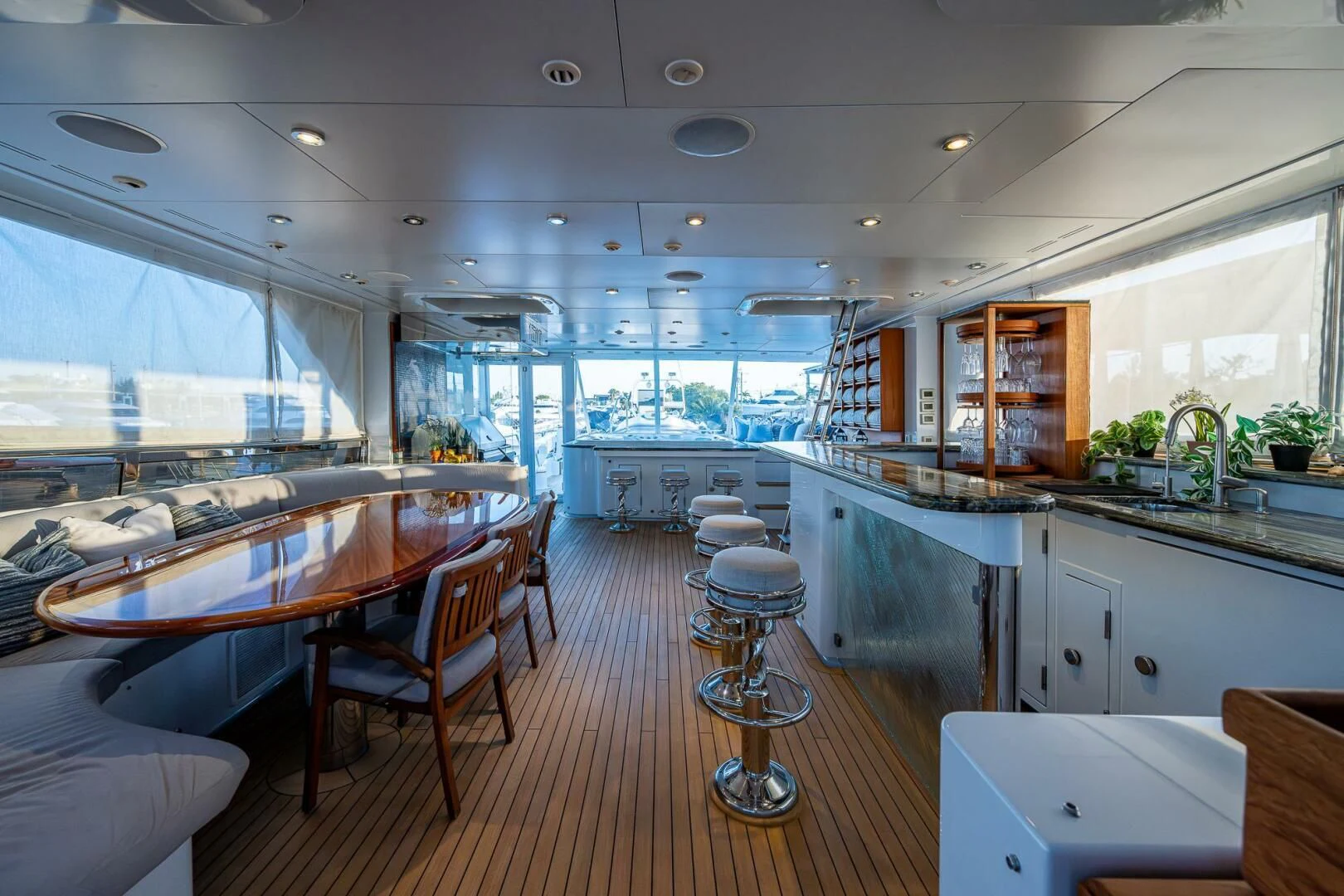 a large modern kitchen aboard KASHMIR Yacht for Charter