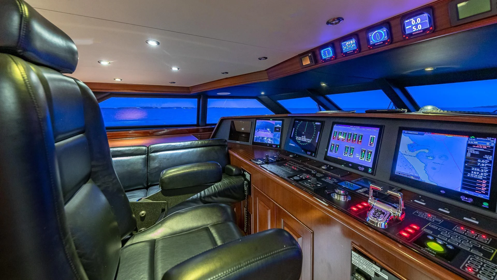 inside of a plane aboard KASHMIR Yacht for Charter