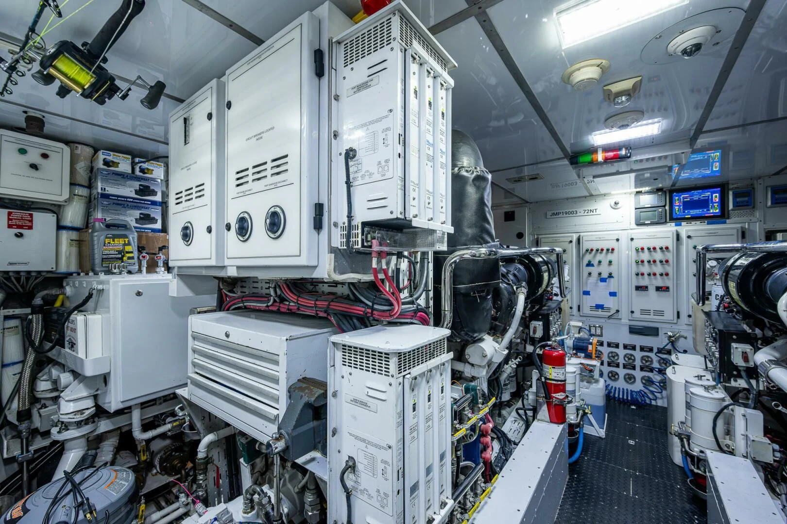 a room with several machines aboard KASHMIR Yacht for Charter