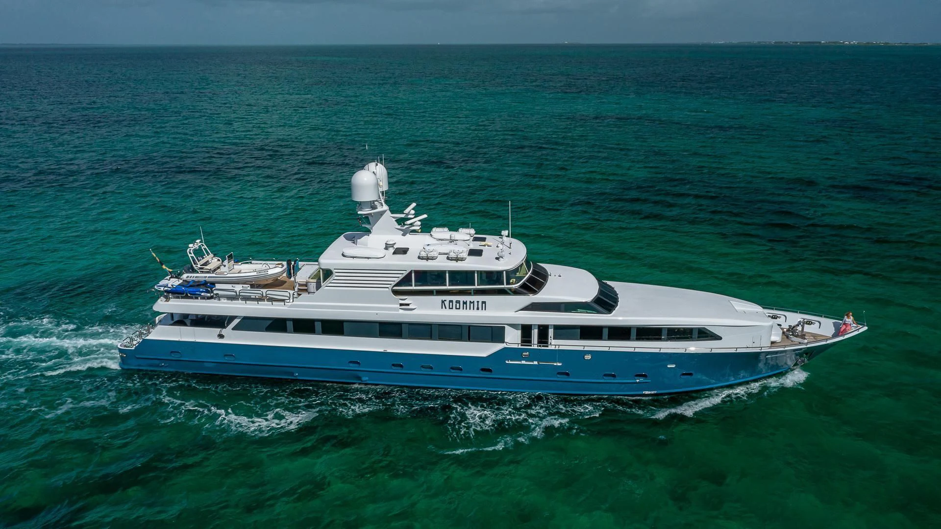 a boat in the water aboard KASHMIR Yacht for Charter