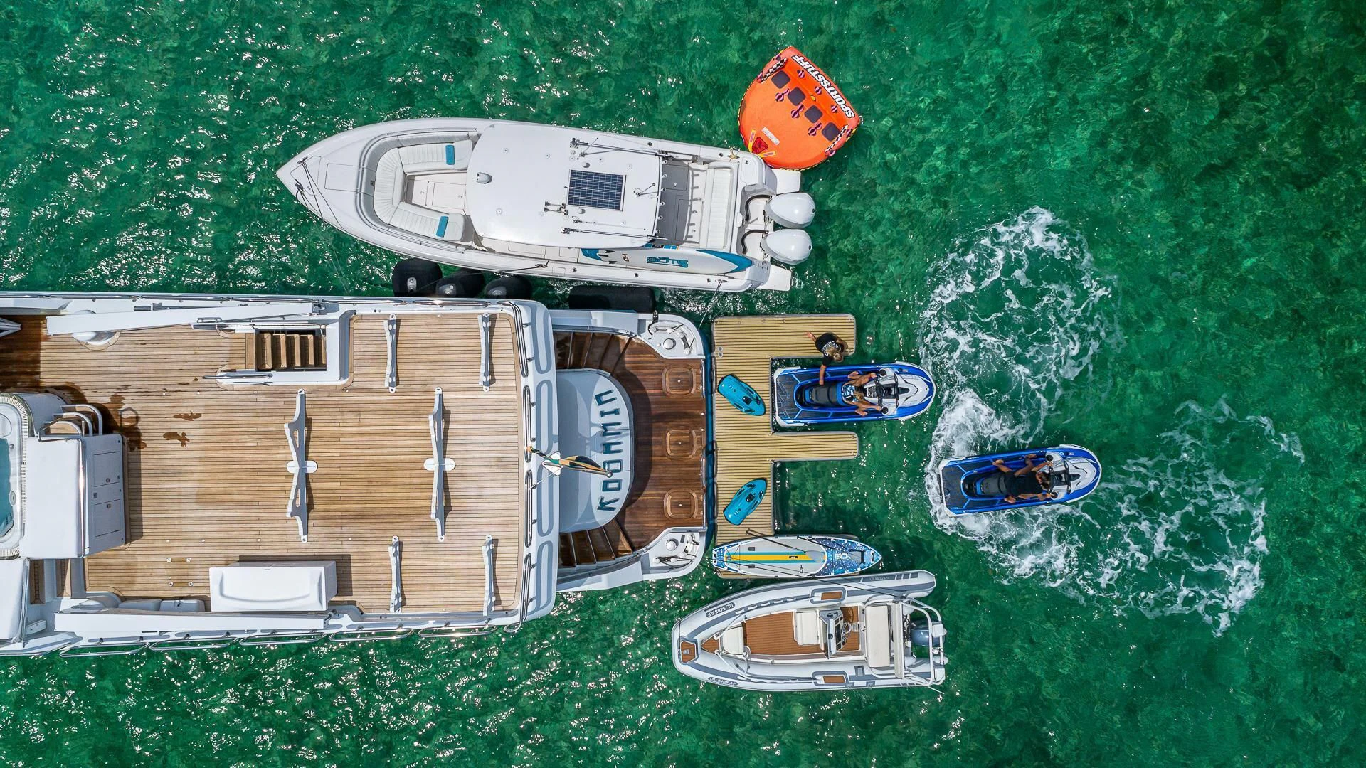a satellite in a field aboard KASHMIR Yacht for Charter