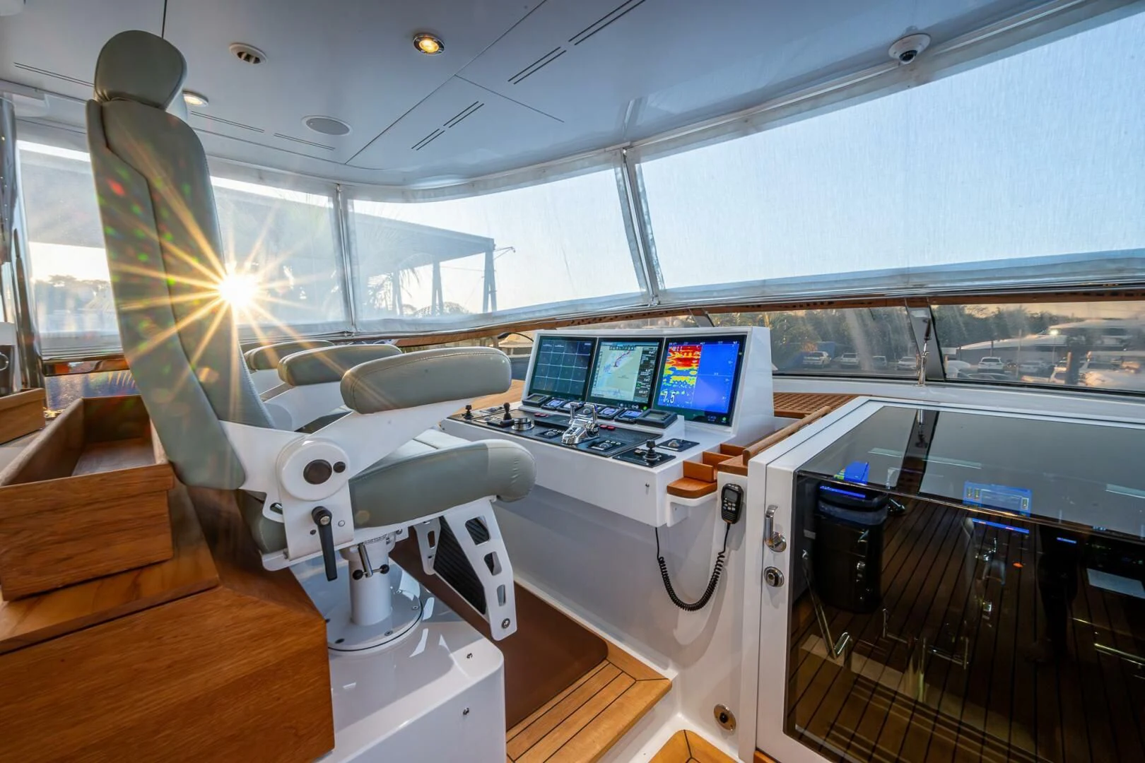 inside of a space ship aboard KASHMIR Yacht for Charter