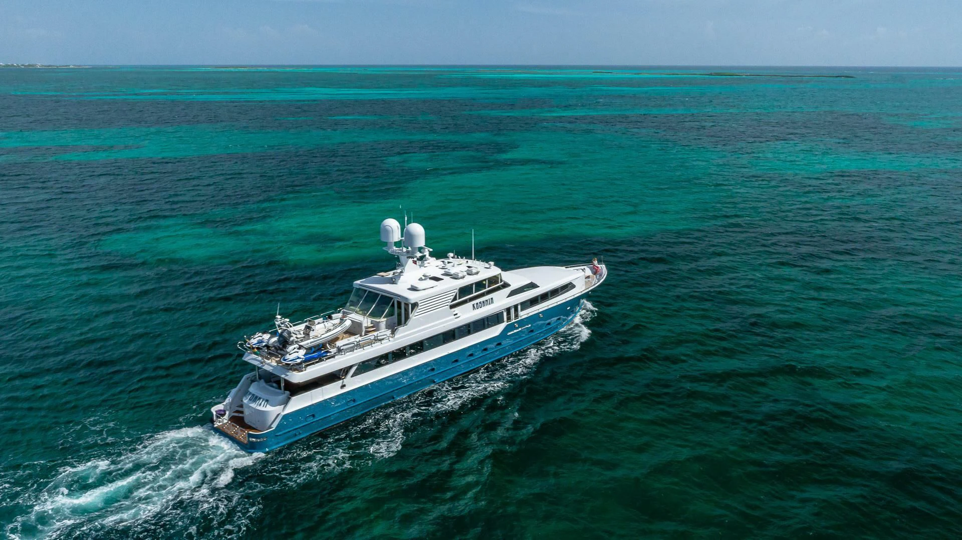 a boat in the water aboard KASHMIR Yacht for Charter