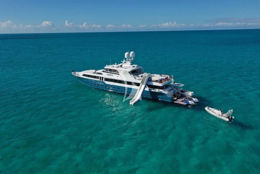 a boat in the water aboard KASHMIR Yacht for Charter