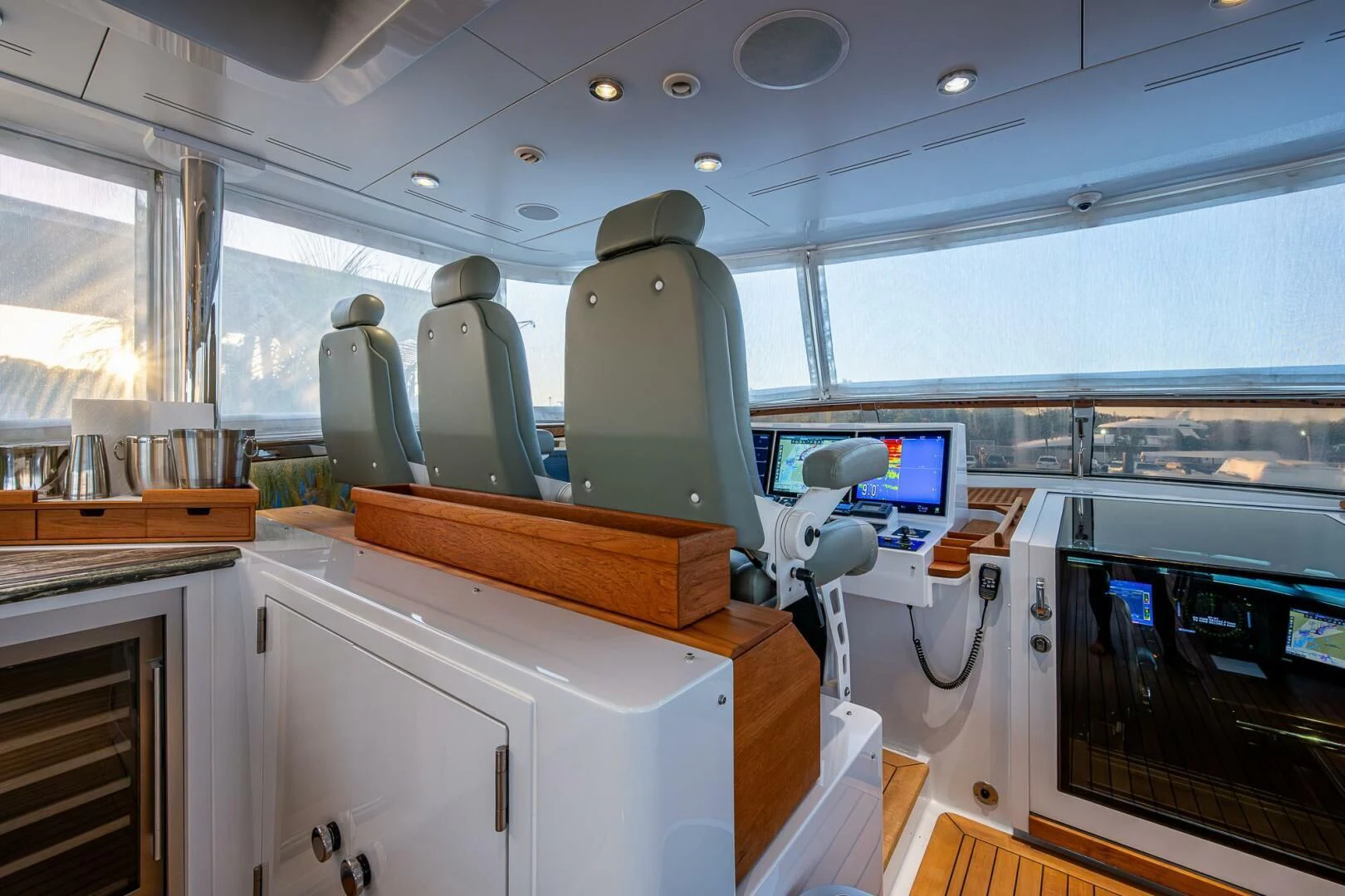a room with a machine and a computer aboard KASHMIR Yacht for Charter