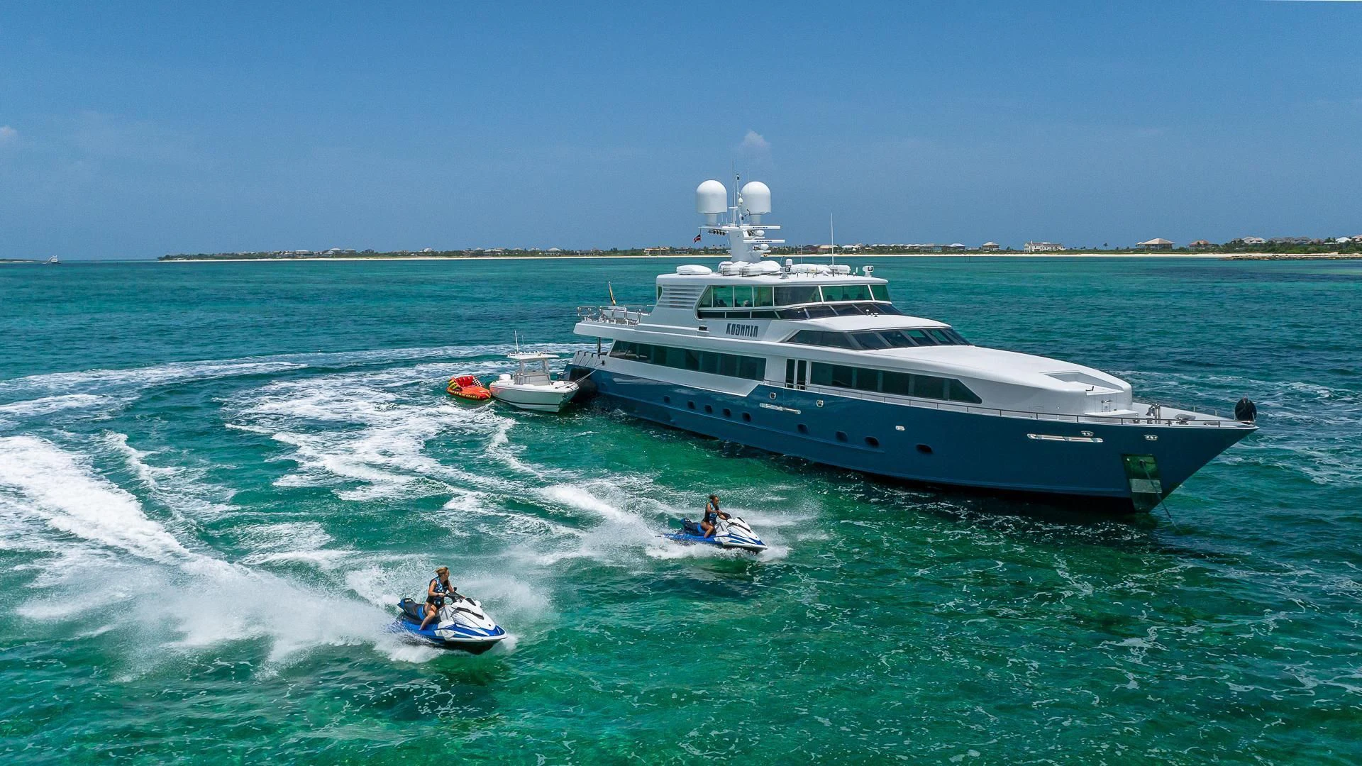 a boat on the water aboard KASHMIR Yacht for Charter