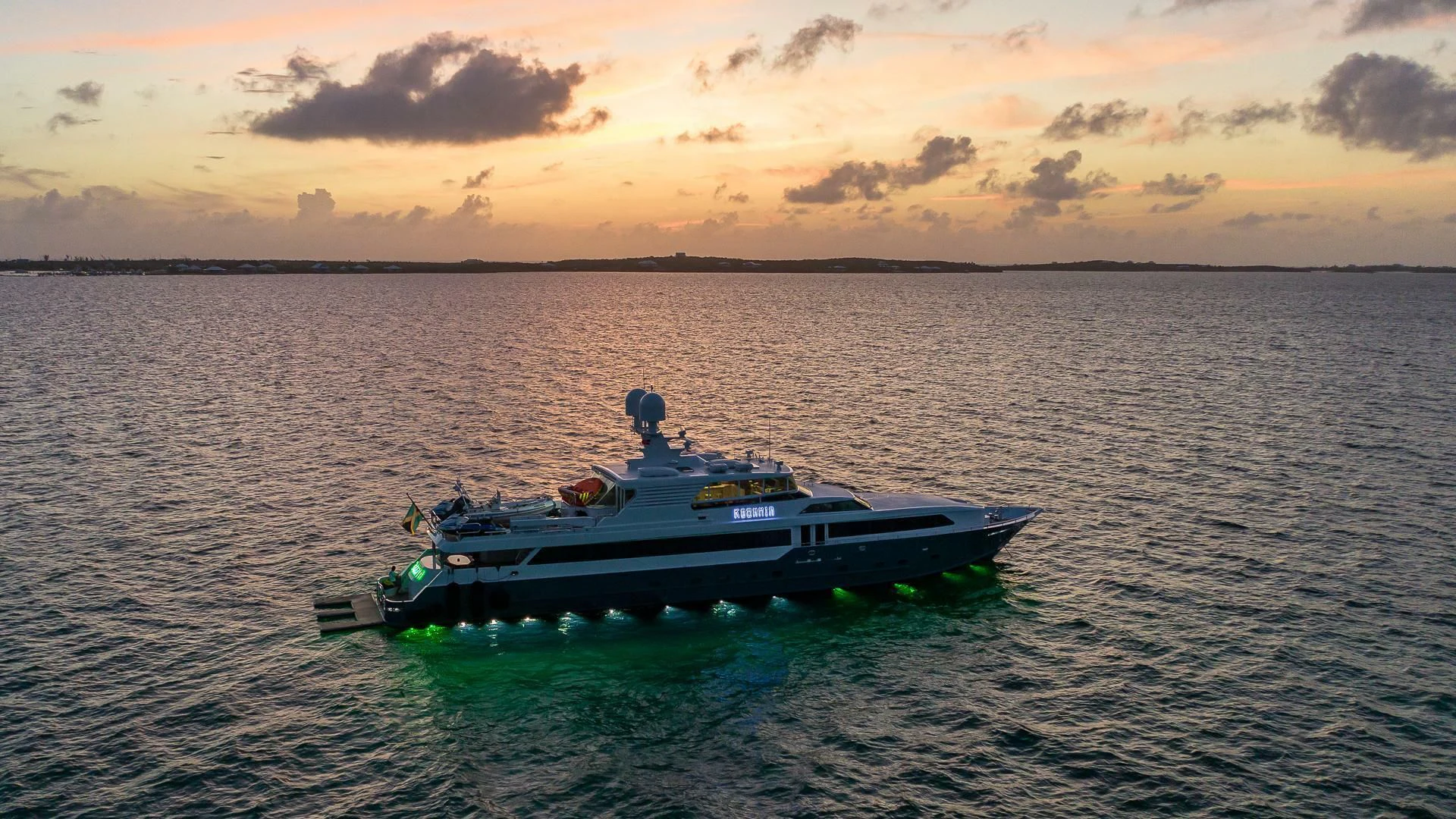 a boat in the water aboard KASHMIR Yacht for Charter