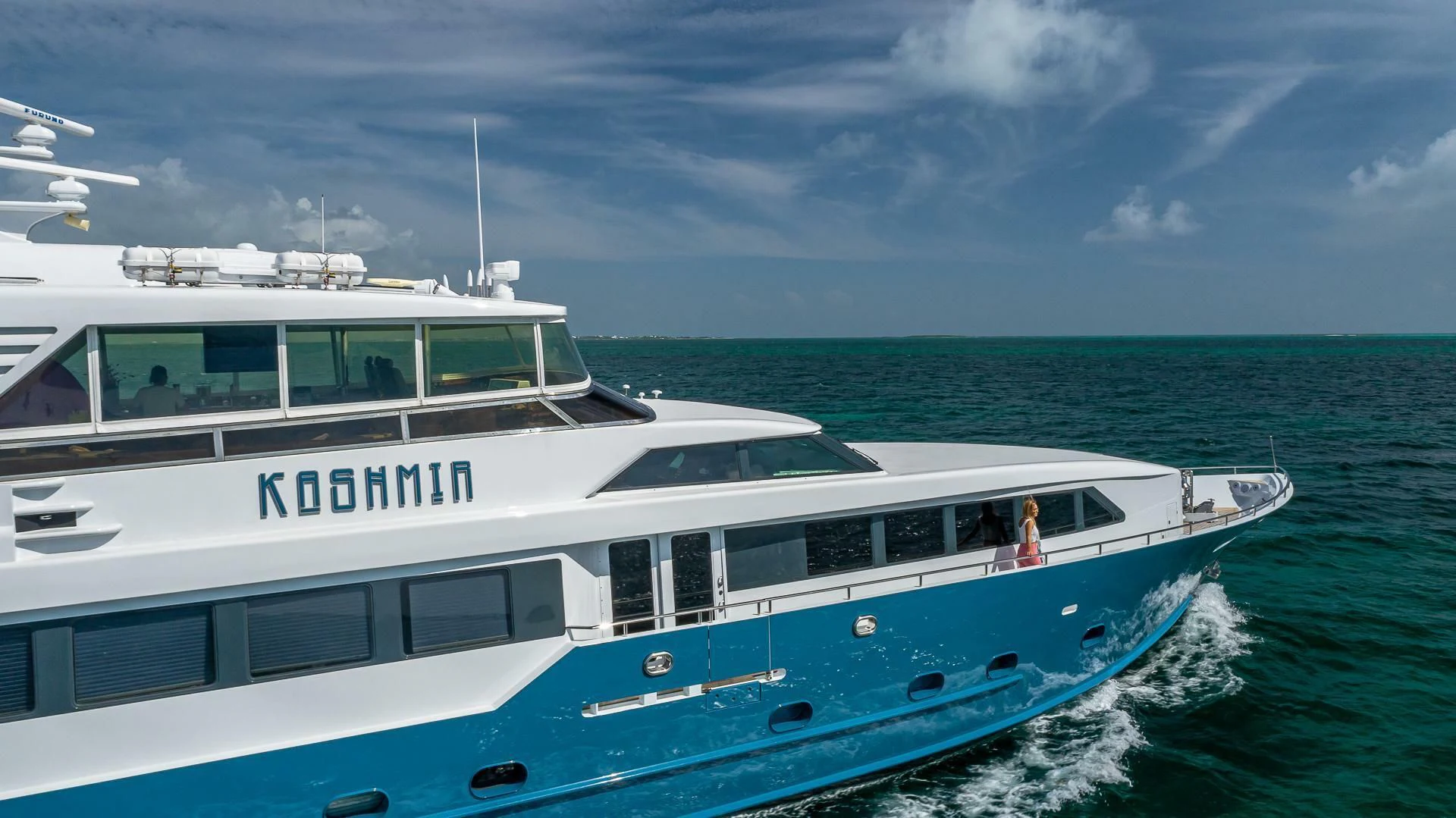 a boat on the water aboard KASHMIR Yacht for Charter