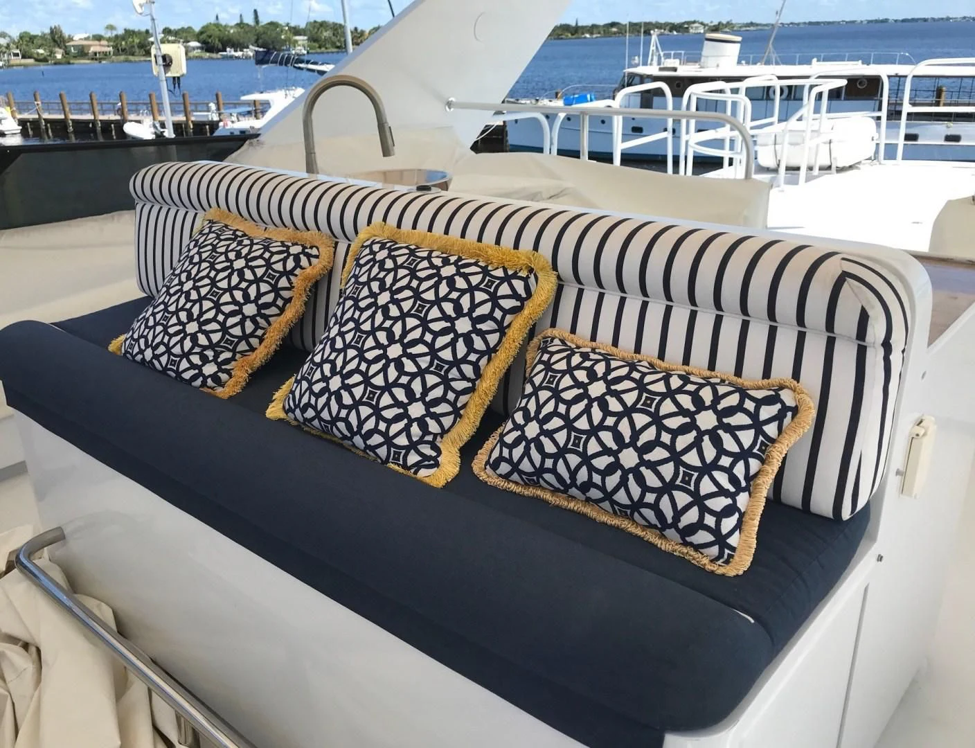 a couple of cushions on a boat aboard SEAQUEST Yacht for Sale