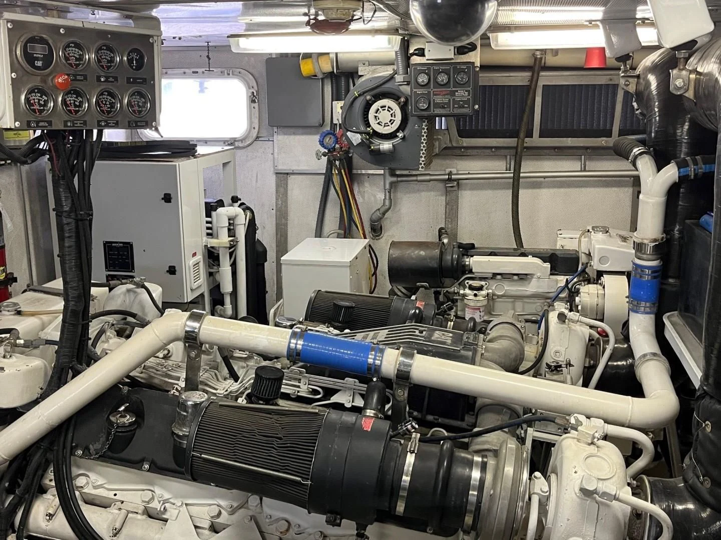 a machine with many wires aboard SEAQUEST Yacht for Sale