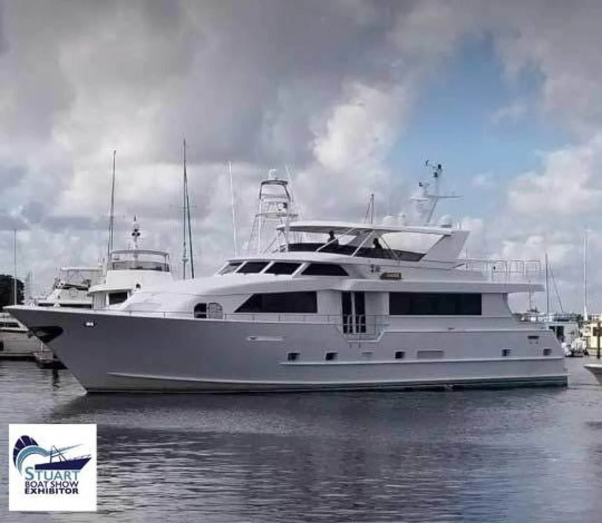a white yacht in the water aboard SEAQUEST Yacht for Sale