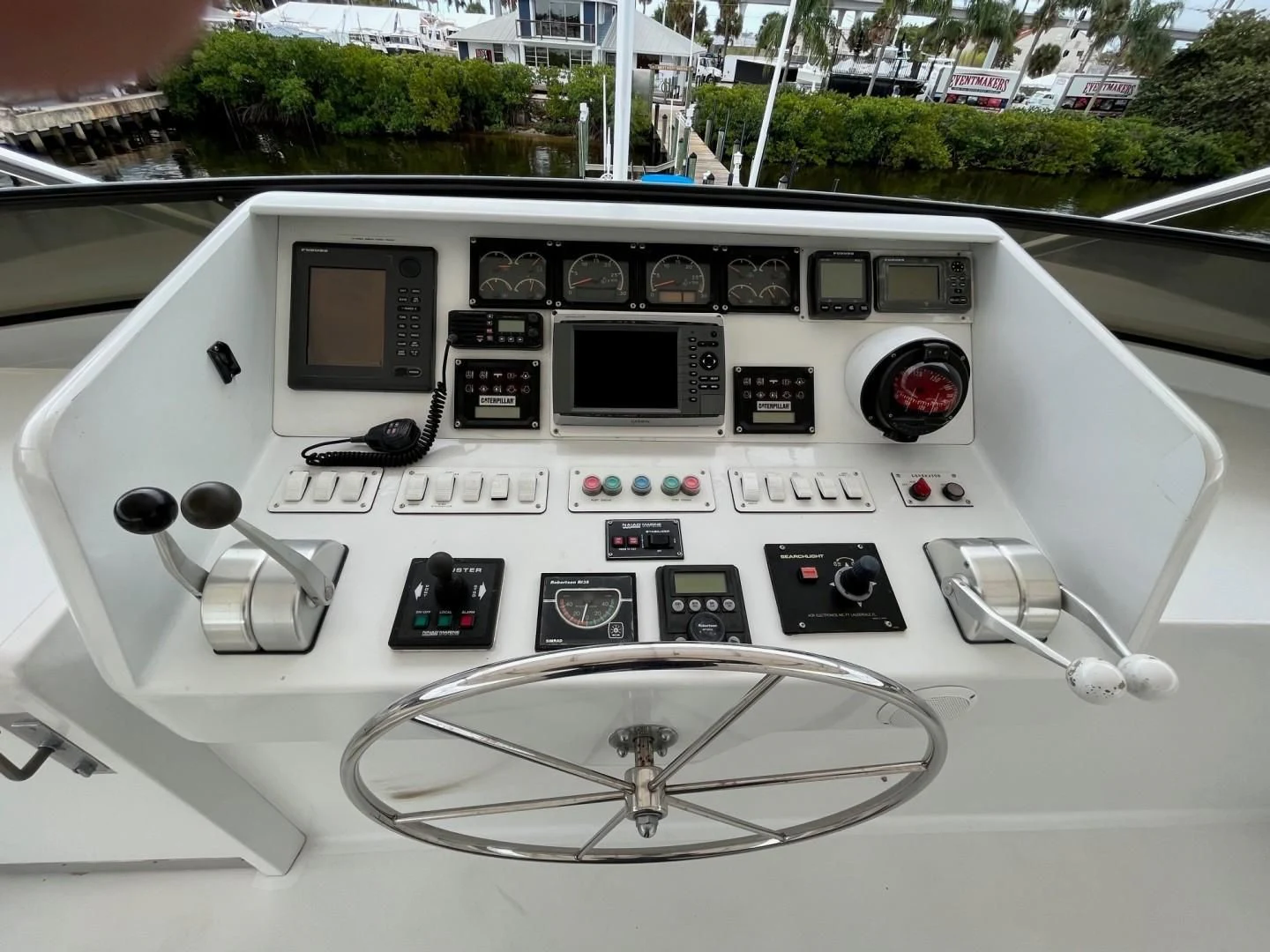 the inside of a car aboard SEAQUEST Yacht for Sale