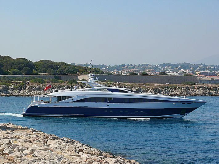 a boat on the water aboard HASHTAG Yacht for Sale