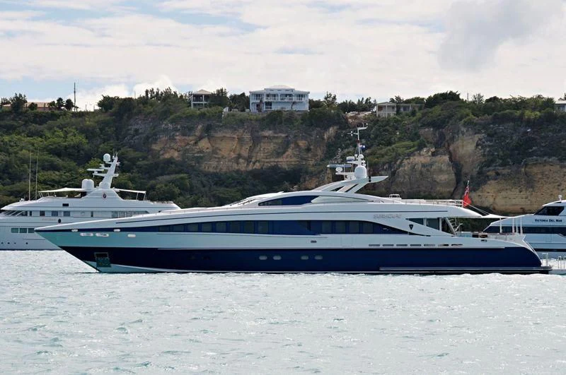 a boat on the water aboard HASHTAG Yacht for Sale