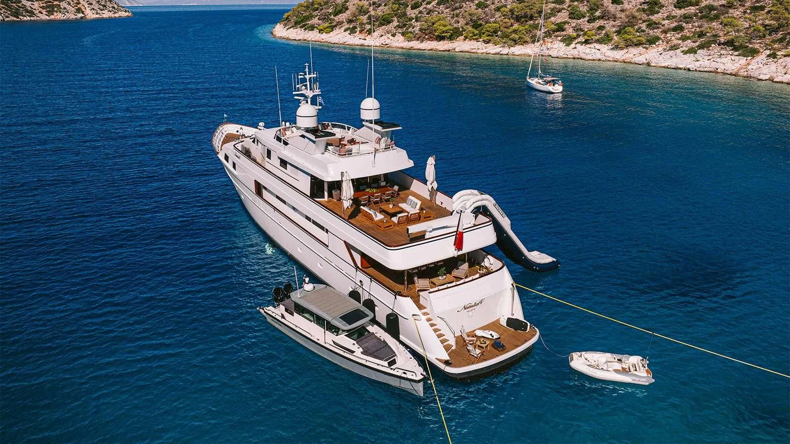 a boat on the water aboard NATALIA V Yacht for Sale