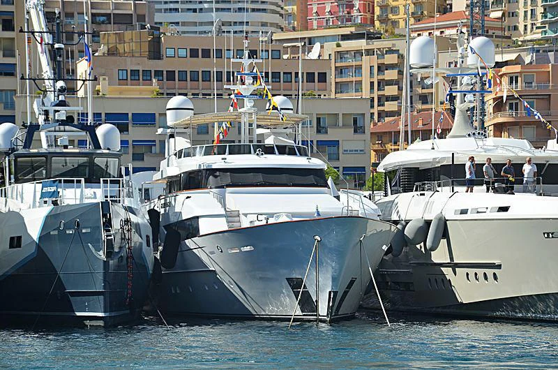 several boats in the water aboard NATALIA V Yacht for Sale